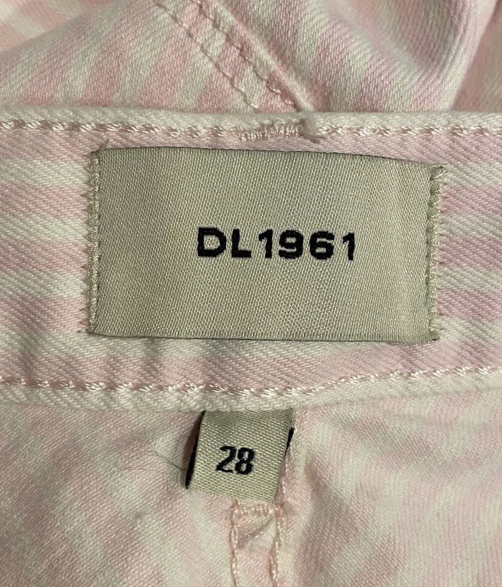 DL 1961 Jeans Briget Boot High Rise Instasculp Crop Pink Cream Stripe Size 28 - Picture 4 of 6